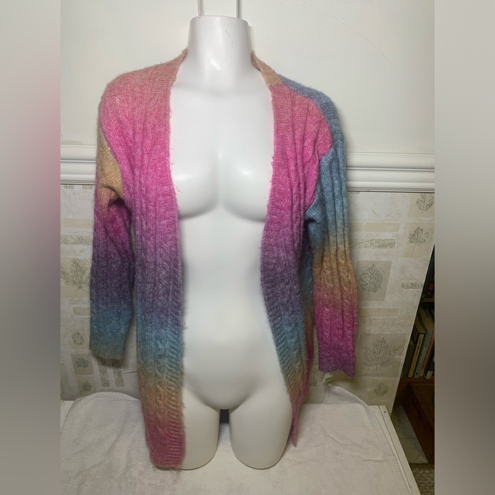 Small knitted rainbow cardigan